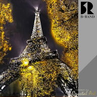 クリスタルアート モノクロ 86x66cm おしゃれ かっこいい キラキラ モダン エッフェル塔 夜景 景色 絵 ア…