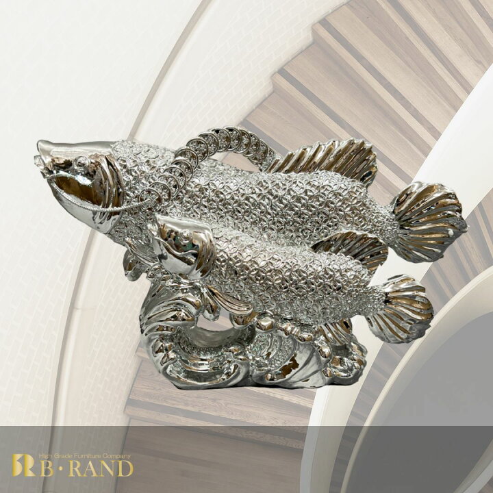 楽天市場】オブジェ 置物 魚 鯉 錦鯉 シルバー おしゃれ かっこいい 