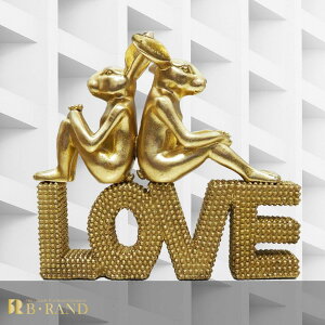 オブジェ 置物 ウサギ ラビット LOVE ゴールド おしゃれ かっこいい キラキラ モダン 動物 インテリア インテリア小物 雑貨 小物 オフィス バー カフェ 装飾 誕生日 プレゼント お祝い ギフト