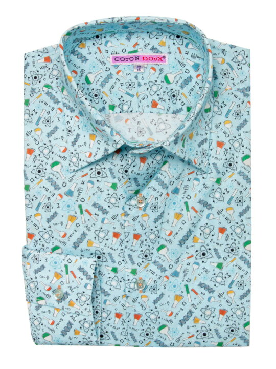 楽天市場】メンズ シャツ 長袖 柄シャツ 物理 化学 理系 柄 プリント 