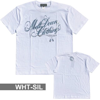 MELTDOWN(メルトダウン)TシャツFOILSCRIPTS/STEE(MD18SS-SS02)メンズファッションヒップホップダンスB系ストリート系スクリプトロゴ箔ゴールドシルバーラインストーンジルコニア大きいサイズ3XL4L