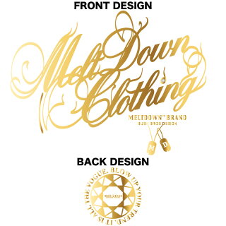 MELTDOWN(メルトダウン)TシャツFOILSCRIPTS/STEE(MD18SS-SS02)メンズファッションヒップホップダンスB系ストリート系スクリプトロゴ箔ゴールドシルバーラインストーンジルコニア大きいサイズ3XL4L