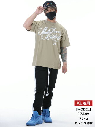 MELTDOWN(メルトダウン)TシャツNATURESCRIPTS/STEE(MD18SS-SS04)メンズファッションヒップホップダンスB系ストリート系スクリプトロゴアースカラーラインストーンジルコニア大きいサイズ3XL