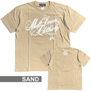 MELTDOWN(メルトダウン)TシャツNATURESCRIPTS/STEE(MD18SS-SS04)メンズファッションヒップホップダンスB系ストリート系スクリプトロゴアースカラーラインストーンジルコニア大きいサイズ3XL