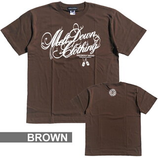 MELTDOWN(メルトダウン)TシャツNATURESCRIPTS/STEE(MD18SS-SS04)メンズファッションヒップホップダンスB系ストリート系スクリプトロゴアースカラーラインストーンジルコニア大きいサイズ3XL