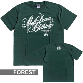 MELTDOWN(メルトダウン)TシャツNATURESCRIPTS/STEE(MD18SS-SS04)メンズファッションヒップホップダンスB系ストリート系スクリプトロゴアースカラーラインストーンジルコニア大きいサイズ3XL