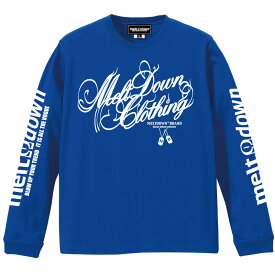 MELTDOWN(メルトダウン) 長袖Tシャツ SCRIPT L/S TEE(MD-LS01) メンズ レディース ファッション ヒップホップ ダンス B系 レゲエ ダンサー ウェッサイ ローライダー 西海岸 アメリカン 車 バイク ラッパー ストリート ロンT 長T ロゴ ラインストーン 袖プリント 大きいサイズ