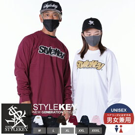 STYLEKEY(スタイルキー) 長袖Tシャツ SMART LOGO L/S TEE(SK23FW-LS02) メンズファッション レディース ヒップホップ レゲエ スケート ダンス ロック バンド B系 ストリート系 ロンT ロングスリーブ 定番 ロゴ スマート 大きいサイズ ビッグサイズ 3L 4L 2XL 3XL XXL XXXL