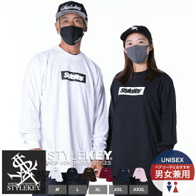 STYLEKEY(スタイルキー) 長袖Tシャツ BOX LOGO L/S TEE(SK24FW-LS03) メンズ ファッション レディース ヒップホップ レゲエ スケート ダンス ロック バンド B系 ストリート系 ロンT ロングスリーブ 定番 ロゴ ボックス 大きいサイズ ビッグサイズ 3L 4L 2XL 3XL XXL XXXL
