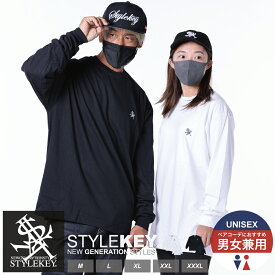 STYLEKEY(スタイルキー) 長袖Tシャツ ROYAL POINT L/S TEE(SK24SP-LS02) ヒップホップ B系 ストリート系 ロック バンド ダンス メンズ レディース ファッション ロンT ロングスリーブ 定番 ロイヤル ロゴ 刺繍 ワッペン ワンポイント シンプル 大きいサイズ ビッグサイズ