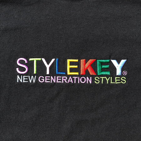 STYLEKEYスタイルキー半袖TシャツWEALTHS/STEE(SK21SP-SS07)カラフル刺繍マルチカラーヒップホップB系ストリート系レゲエスケーターダンサーロックバンド半Tショートスリーブロゴバックプリント大きいサイズ4L3XLXXXL
