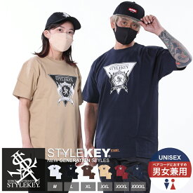 STYLEKEY(スタイルキー) 半袖Tシャツ TRIANGLE LOGO S/S TEE(SK23SU-SS04) メンズ ユニセックス レディース ファッション 男女兼用 B系 ストリート系 レゲエ ロック バンド ダンス トライアングル ロゴ 白黒 モノトーン プリント 大きいサイズ ビッグサイズ 3L 4L 5L 3XL 4XL