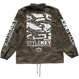 STYLEKEY(スタイルキー) コーチジャケット MUMMY COACH JACKET(SK23FW-JK02) ボックス ロゴ ステッカー モノグラム バックプリント 袖 アウター ブルゾン ジャンパー メンズ レディース ファッション ストリート系 ヒップホップ B系 バイカー