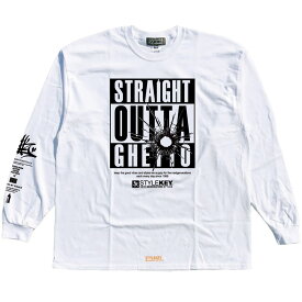 STYLEKEY(スタイルキー) 長袖Tシャツ SAY WUSSUP? L/S TEE(SK23FW-LS07) ボックス ロゴ ラッパー ラップ 映画 メンズ レディース ファッション ストリート系 ヒップホップ HIPHOP RAP B系 レゲエ ロック バンド ロンT バックプリント 袖プリント 大きいサイズ