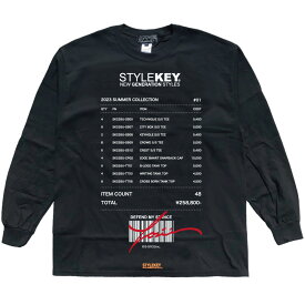 【SALE 42%OFF】STYLEKEY(スタイルキー) 長袖Tシャツ VOUCHER L/S TEE(SK23FW-LS10) 伝票 納品書 請求書 パッキンリスト ロゴ バーコード メンズ レディース ファッション ストリート系 ヒップホップ B系 レゲエ ロック バンド ダンサー ロンT バックプリント 大きいサイズ