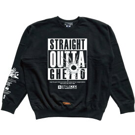 STYLEKEY(スタイルキー) クルースウェット SAY WUSSUP? CREW SWEAT(SK23FW-SWC04) タギング ボックス 映画 ラッパー ラップ ロゴ トレーナー 裏毛 メンズ ファッション ローライダー ストリート ヒップホップ B系 横浜 ウエッサイ 西海岸 アメ車 大きいサイズ