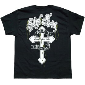 【SALE 33%OFF】STYLEKEY スタイルキー 半袖Tシャツ CREST S/S TEE(SK23SU-SS12) 十字架 クロス オールド文字 ワッペン 糸 ロゴ バックプリント メンズ ファッション ヒップホップ B系 ストリート系 レゲエ スケーター バイカー DJ ロック バンド 大きいサイズ 4L 3XL XXXL