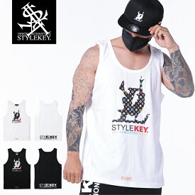 【SALE 30%OFF】STYLEKEY スタイルキー タンクトップ TECHNIQUE TANK TOP(SK23SU-TT02) ロゴ マーク マルチ モノグラム カラフル ヒップホップ B系 ストリート系 レゲエ スケーター ダンサー ロック バンド ノースリーブ バックプリント 大きいサイズ ビッグ シルエット