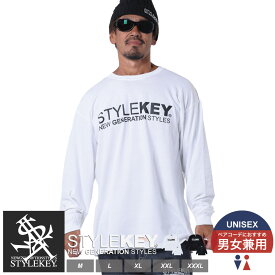 STYLEKEY(スタイルキー) 長袖Tシャツ STATUS LOGO L/S TEE(SK24FW-LS01) 定番 ロゴ マーク ステータス メンズ レディース ファッション ストリート系 ヒップホップ B系 レゲエ ロック バンド ロンT ロングスリーブ バックプリント ワンポイント