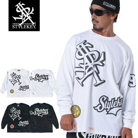 STYLEKEY(スタイルキー) 長袖Tシャツ DECAL L/S TEE(SK24FW-LS05) デカール ステッカー ロゴ マーク レース バイク 車 マシーン カウル スポーツ メンズ レディース ファッション ストリート系 ヒップホップ B系 バンド ロンT ロングスリーブ バックプリント