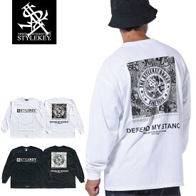 STYLEKEY(スタイルキー) 長袖Tシャツ GRAPHISTORY L/S TEE(SK24FW-LS06) ロゴ マーク グラフィティー グラフィック 歴史 モノグラム メンズ レディース ファッション ストリート系 ヒップホップ B系 レゲエ ロック ロンT ロングスリーブ バックプリント