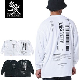 STYLEKEY(スタイルキー) 長袖Tシャツ RECEIPT L/S TEE(SK24FW-LS08) ロゴ マーク 文字 テキスト メッセージ レシート 感熱紙 保証書 メンズ レディース ファッション ストリート系 ヒップホップ B系 バンド ロンT ロングスリーブ バックプリント ワンポイント