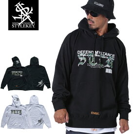 STYLEKEY(スタイルキー) スウェットパーカー DOMINION HOOD SWEAT(SK24FW-SWH01) 迷彩 カモフラージュ カモ柄 CAMO ミリタリー アウトドア ワンポイント バックプリント フード プルオーバー メンズ レディース ファッション ストリート系 ヒップホップ B系