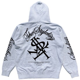 STYLEKEY(スタイルキー) ジップスウェットパーカー ROYAL SCRIPT ZIP HOOD SWEAT(SK24FW-SWJK01) スクリプト ロイヤル ロゴ マーク スポーツ ジップアップ 前開き ストリート系 ファッション ヒップホップ B系 レゲエ 裏毛 ロゴ バックプリント 袖プリント
