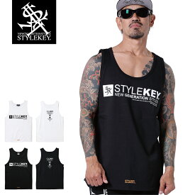 STYLEKEY スタイルキー タンクトップ PACKAGE TANK TOP(SK24SU-TT01) ロゴ ワンポイント メンズ レディース ファッション ヒップホップ B系 DJ ストリート系 レゲエ スケーター ダンサー バンド ノースリーブ バックプリント 大きいサイズ ルーズ