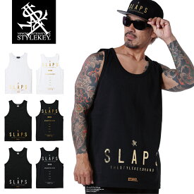 STYLEKEY スタイルキー タンクトップ METAL SLAPS TANK TOP(SK24SU-TT04) 英単語 文字 スラング ロゴ ゴールド箔 シルバー箔 金箔 銀箔 メンズ レディース ファッション ヒップホップ B系 ストリート系 レゲエ ノースリーブ バックプリント 大きいサイズ