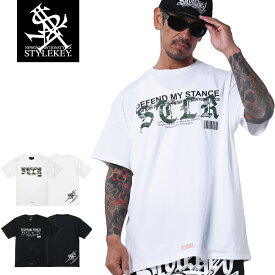 STYLEKEY スタイルキー 半袖Tシャツ DOMINION S/S TEE(SK25SU-SS06) 迷彩 柄 カモフラ camo ロゴ マーク シンプル スタイリッシュ バックプリント メンズ レディース ファッション ストリート系 B系 ヒップホップ hiphop レゲエ ロック バンド ワンポイント 大きいサイズ