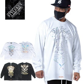 STYLEKEY CLASSIC LABEL(スタイルキー クラシック・レーベル) 長袖Tシャツ KILLEMB L/S TEE(SK99CL-LS06) ヒップホップ B系 ストリート系 レゲエ ロック バンド ロンT 長T ロングスリーブ エンブレム 箔プリント ロゴ 大きいサイズ ビッグサイズ 3L 4L XXL XXXL