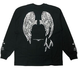 STYLEKEY CLASSIC LABEL(スタイルキー クラシック・レーベル) 長袖Tシャツ FALLEN ANGEL L/S TEE(SK99CL-LS18) ヒップホップ HIPHOP B系 ストリート系 レゲエ ロック バンド ロンT 長T 堕天使 羽 翼 バックプリント SNS ロゴ 大きいサイズ ビッグサイズ 3L 4L XXL XXXL