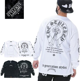 STYLEKEY CLASSIC LABEL(スタイルキー クラシック・レーベル) 長袖Tシャツ GENESIS L/S TEE(SK99CL-LS30) エンブレム マーク ロゴ バックプリント 袖プリント メンズ レディース ファッション ヒップホップ B系 ストリート系 レゲエ ロック バンド ロンT 長T 大きいサイズ