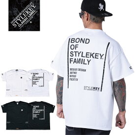 STYLEKEY CLASSIC LABEL スタイルキー クラシック・レーベル 半袖Tシャツ PLACEMENT S/S TEE(SK99CL-SS37) ワンポイント ロゴ レイアウト 文字 テキスト メッセージ バックプリント メンズ レディース ファッション ヒップホップ B系 ストリート系 ダンサー DJ 大きいサイズ