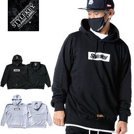 STYLEKEY CLASSIC LABEL(スタイルキー クラシック・レーベル) スウェットパーカー BOX LOGO HOOD SWEAT(SK99CL-SWH05) ボックス ロゴ フード 裏毛 プルオーバー メンズファッション ストリートファッション ヒップホップ ロック バンド 大きいサイズ 3L 4L XXL XXXL