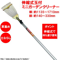 伸縮式玉付ミニガーデンクリーナー(熊手/レーキ/グランドレーキ/トンボレーキ/草集め/草集める/くまで/クマデ/DIY/園芸用品/ガーデン/庭/手入れ/ガーデニング/グッズ/雑貨/冬/お買い物マラソン/お買いものマラソン/農具/農業/畑/土/日曜大工/2014/通販/楽天)
