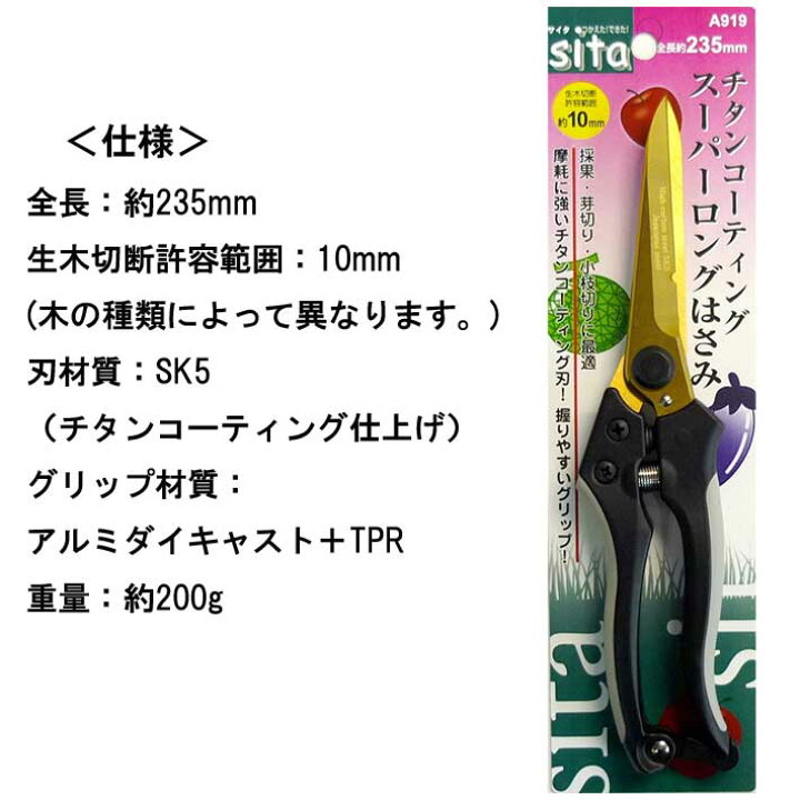 楽天市場 チタンコーティング スーパーロング剪定ばさみ 19 剪定ばさみ ガーデニング 剪定はさみ 剪定ハサミ 花 剪定バサミ 枝きり 盆栽 生花用 花鋏 園芸 用品 用具 剪定用 ガーデン 雑貨 園芸ハサミ 剪定 ガーデン 資材 グッズ 庭 ｂ ｂセレクト楽天市場店