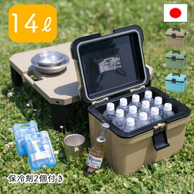 保冷剤付き！ クーラーボックス14L 小型 アイセル＃13 ( 日本製 14L 14リットル アウトドア バーべキュー キャンプ コンパクト 軽量 保冷 おしゃれ かわいい 海水浴 部活 保温 スポーツ 氷 保冷剤 小さめ 小 釣り ベージュ グリーン ブルー )