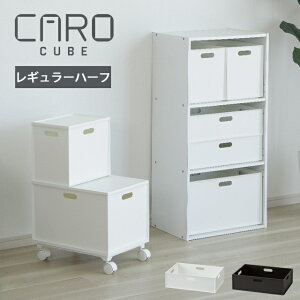 組み合わせて収納 カロキューブ レギュラーハーフ ( 衣類 日本製 プラスチック 押入れ おもちゃ 国産 フタ付き 衣替え ボックス おしゃれ チェスト 洋服 クローゼット CD DVD ケース 雑誌 衣装