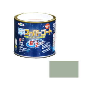 アサヒペン 水性スーパーコート 1/5L (ソフトグレー) ( 釉薬瓦・いぶし瓦・モニエル瓦・日本瓦・素焼き瓦、カベ紙 )