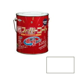 アサヒペン 油性スーパーコート 1.6L (白) ( 屋内外 フェンス 門扉 看板 木部 FRP アクリル 硬質塩ビ プラスチック 鉄 ドア 雨戸 ガーデン 家具 木製品 スレート瓦 セメント瓦 トタン屋根 塗料 ペンキ 油性 トタンベイ 塗装 )