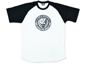 【メール便対応】ライオンマーク ラグランTシャツ（ホワイト×ブラック） 新日本プロレス NJPW