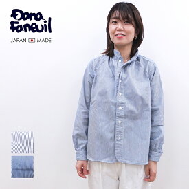 [BD] ダナファヌル Dana Faneuil ヒッコリー ストライプ シャツ ブラウス Made in Japan 日本製 レディース ヒッコリーストライプシャツ