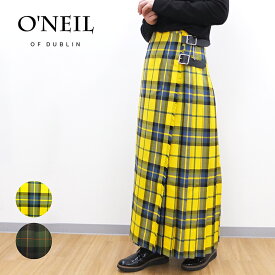 【5月27日10時まで20％OFF】 オニールオブダブリン O’NEIL OF DUBLIN 正規輸入品 12491 ウール100％ スカート キルトスカート ロング丈スカート マキシスカート 巻きスカート チェックスカート ウール アイルランド製 ウール100％マキシ丈キルトスカート