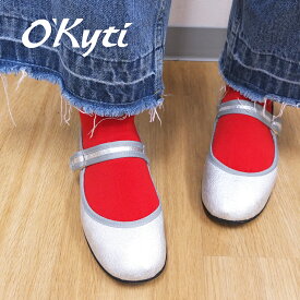 【Black Friday Sale! 10％OFF】 オキティ O'Kyti 正規輸入品 ストラップシューズ バレーシューズ カンフーシューズ シルバー フラットシューズ ルームシューズ 6525 MOON レディース スペイン製 かわいいシルバーのストラップシューズ