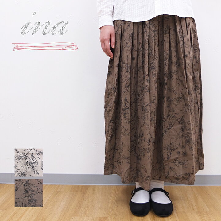 楽天市場】[D] イナ ina スカート 花柄スカート ロングスカート リネン 