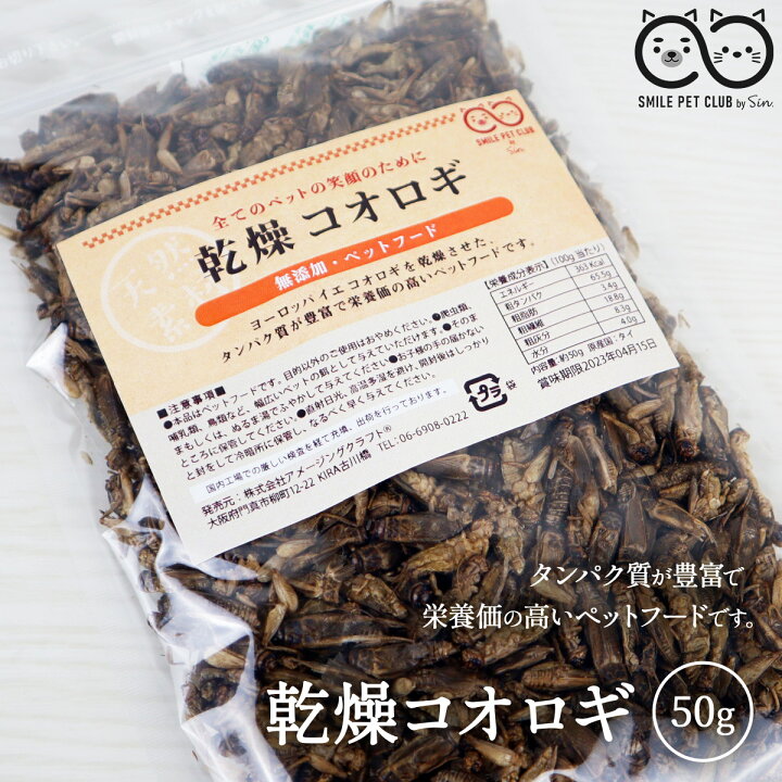 楽天市場 乾燥 コオロギ 50g 約500匹 600匹 ドライ イエコオロギ 食用 爬虫類 観賞魚 小動物 鳥類 アロワナ ハリネズミ モモンガ レオパ クレス カエル えさ エサ 餌 雑貨イズム