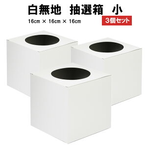抽選箱 白 小 16cm × 16cm × 16cm 3個セット くじ 箱 くじ引き 無地 応募箱 ボックス つかみ取り 宴会 新年会 忘年会 二次会 結婚式 パーティー グッズ