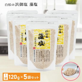 浜御塩 藻塩 120g 5個セット はまみしお もしお 食塩 海藻の香り 海藻エキス しお 海水 国産 自然食品 ミネラル 長崎県対馬産 白松 和食 天ぷら 唐揚げ お吸い物 おにぎり